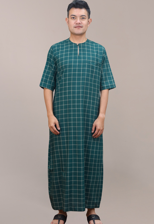 Faraza Zahra Jubah Bahaman in Emerald Green