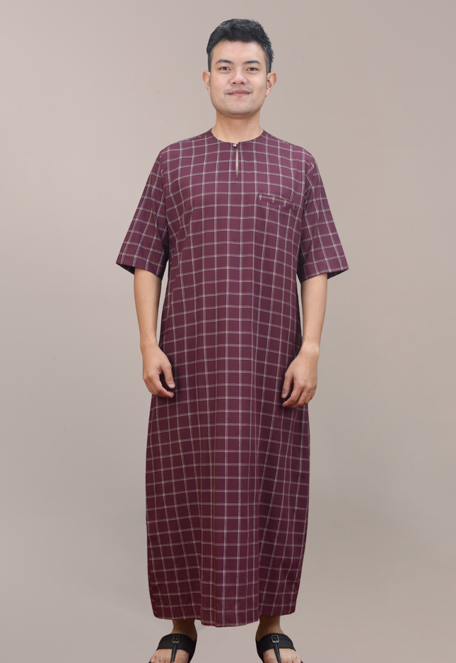 Faraza Zahra Jubah Bahaman in Burgundy