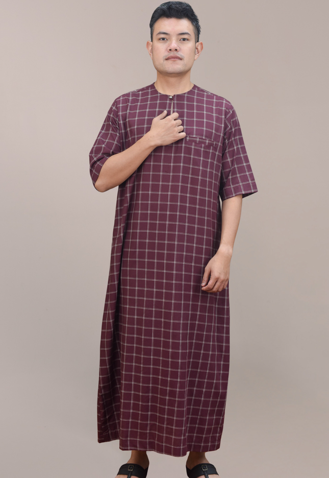 Faraza Zahra Jubah Bahaman in Burgundy