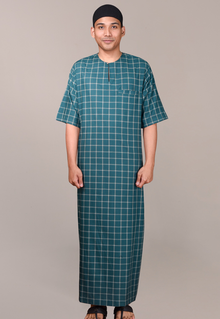 Faraza Zahra Jubah Bahaman in Emerald Green