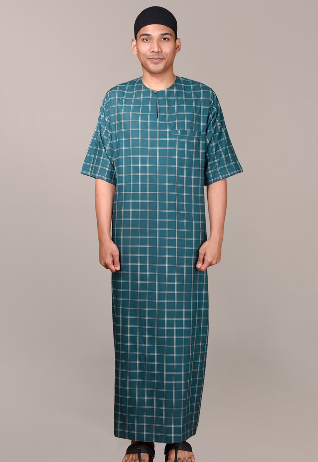 Faraza Zahra Jubah Bahaman in Emerald Green