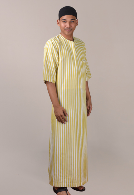 Faraza Zahra Jubah Safwan in Mustard