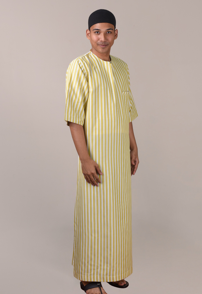 Faraza Zahra Jubah Safwan in Mustard