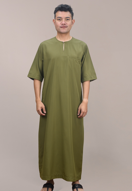 Faraza Zahra Jubah Safir in Olive