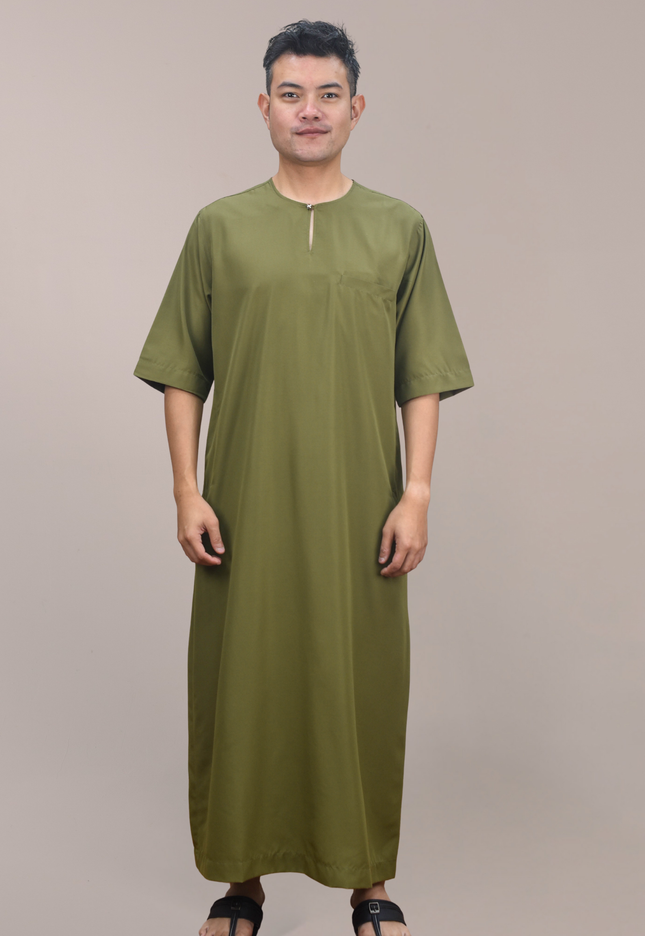 Faraza Zahra Jubah Safir in Olive