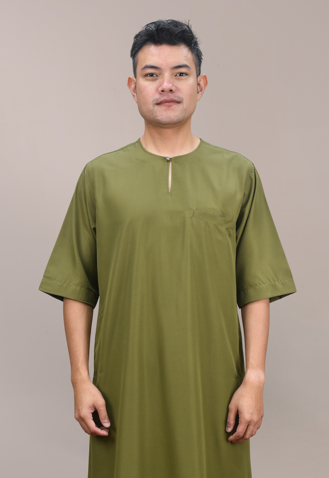 Faraza Zahra Jubah Safir in Olive