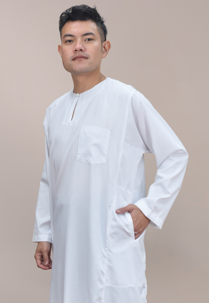 Faraza Zahra Jubah Sufi Teluk Belanga - Jubah Putih