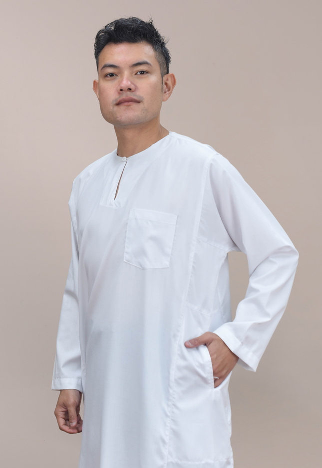 Faraza Zahra Jubah Sufi Teluk Belanga - Jubah Putih