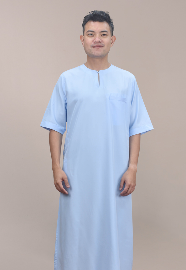 Faraza Zahra Jubah Safir in Soft Blue