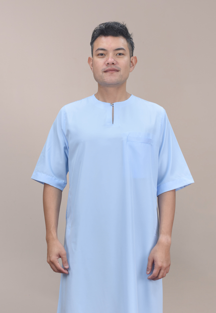 Faraza Zahra Jubah Safir in Soft Blue