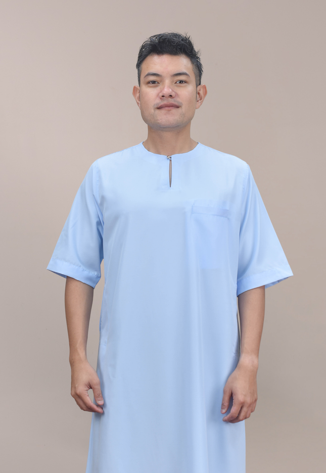 Faraza Zahra Jubah Safir in Soft Blue
