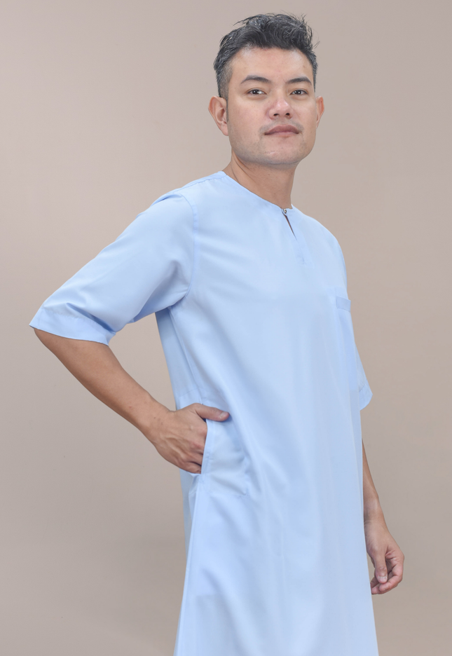 Faraza Zahra Jubah Safir in Soft Blue