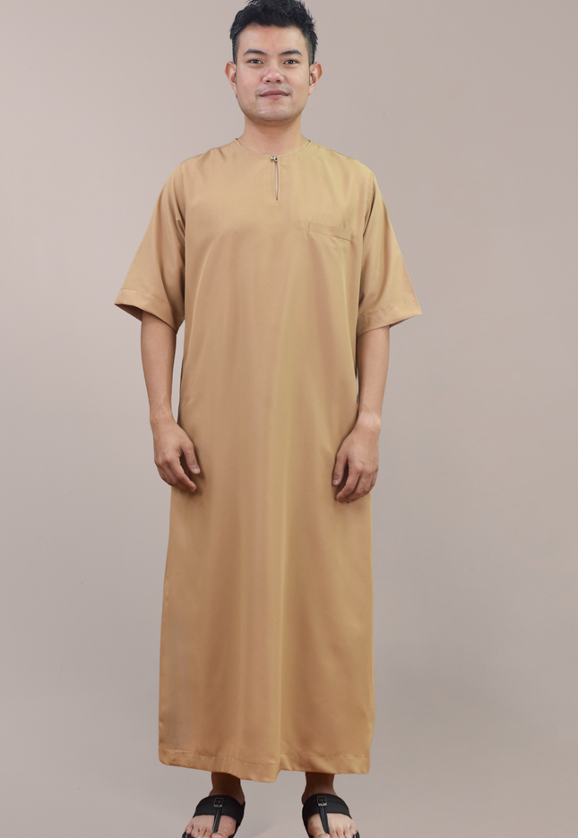 Faraza Zahra Jubah Safir in Coffee