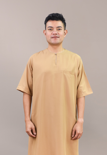 Faraza Zahra Jubah Safir in Coffee