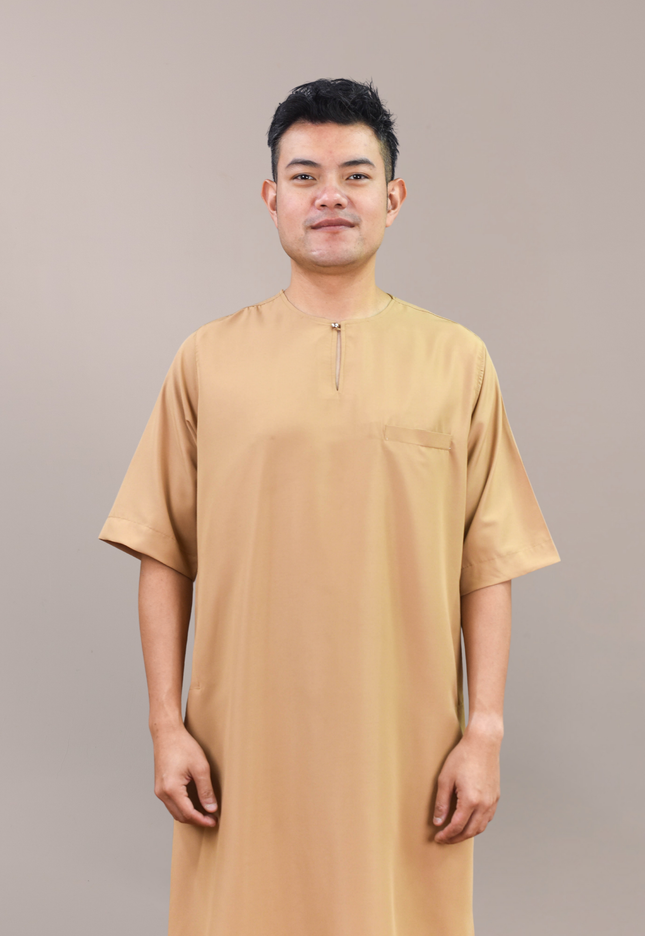 Faraza Zahra Jubah Safir in Coffee