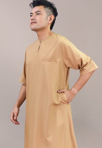 Faraza Zahra Jubah Safir in Coffee