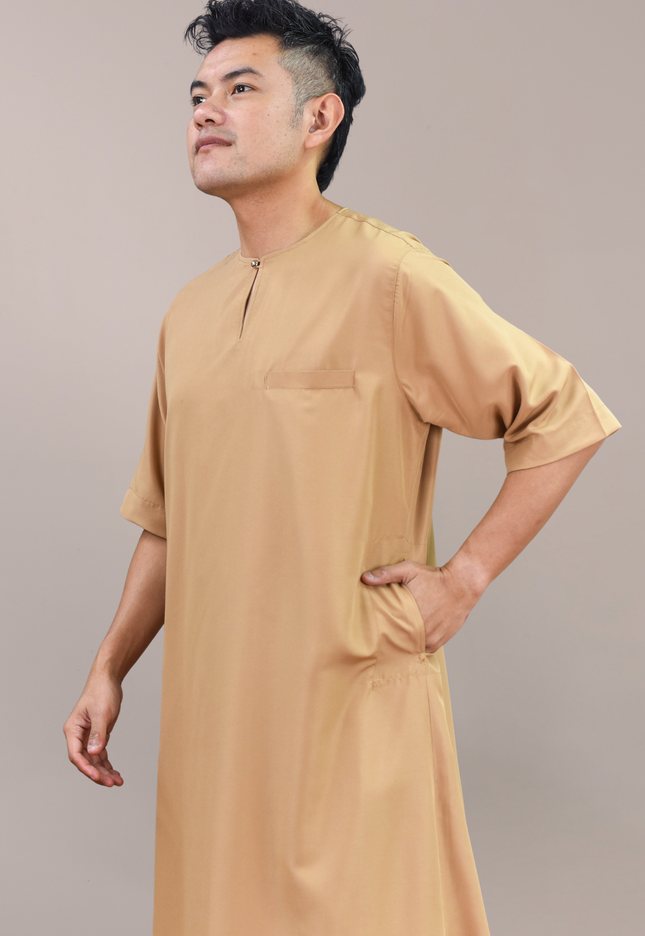 Faraza Zahra Jubah Safir in Coffee