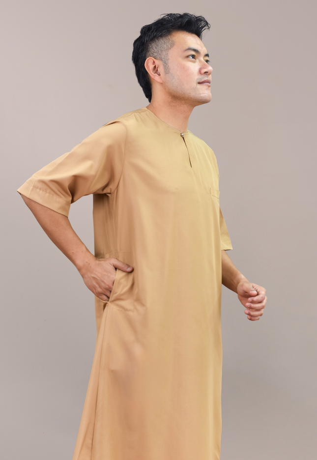 Faraza Zahra Jubah Safir in Coffee