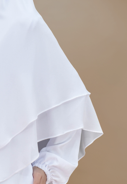 Faraza Zahra Khimar/Tudung Umrah Haji -  Eksklusif 2 Layer Chiffon Premium