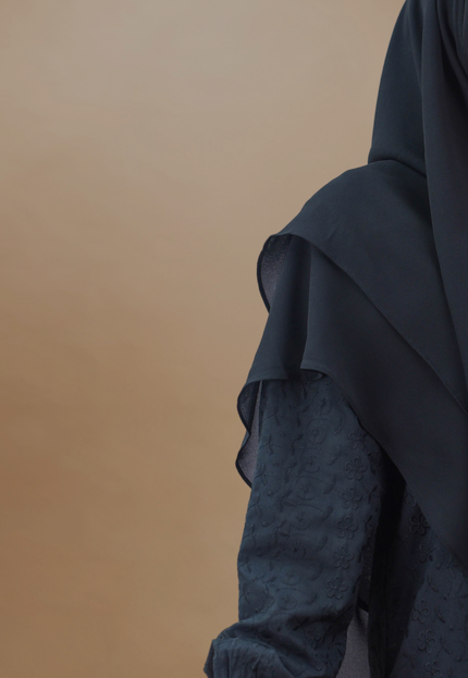Faraza Zahra Khimar/Tudung Umrah Haji -  Eksklusif 2 Layer Chiffon Premium
