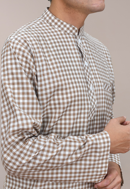 Faraza Zahra Kurta - Baseem in Brown