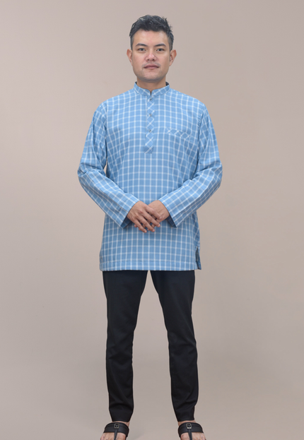 Faraza Zahra Kurta - Bahaman in Soft Blue