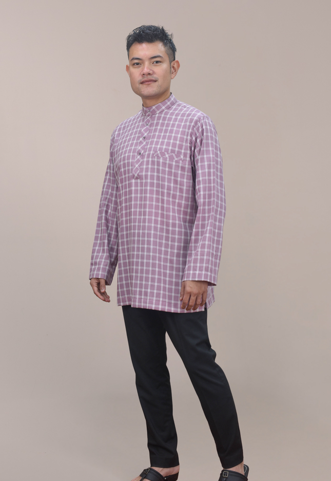 Faraza Zahra Kurta - Bahaman in Dusty Pink