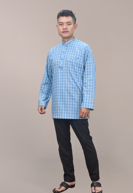 Faraza Zahra Kurta - Bahaman in Soft Blue