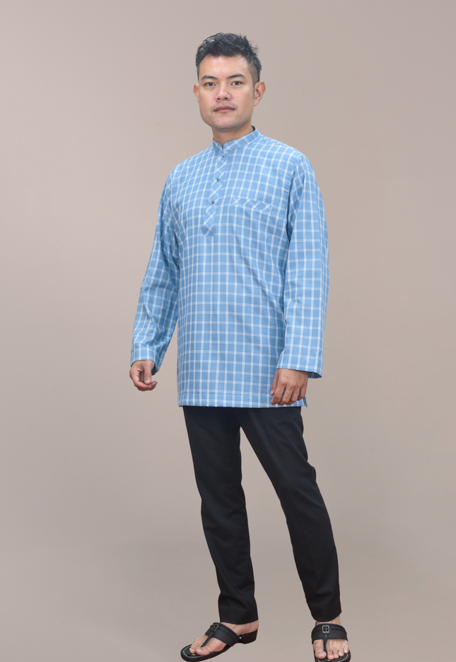 Faraza Zahra Kurta - Bahaman in Soft Blue
