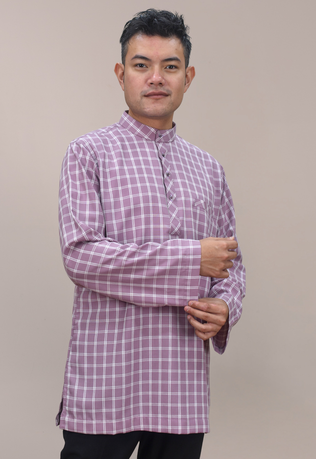 Faraza Zahra Kurta - Bahaman in Dusty Pink