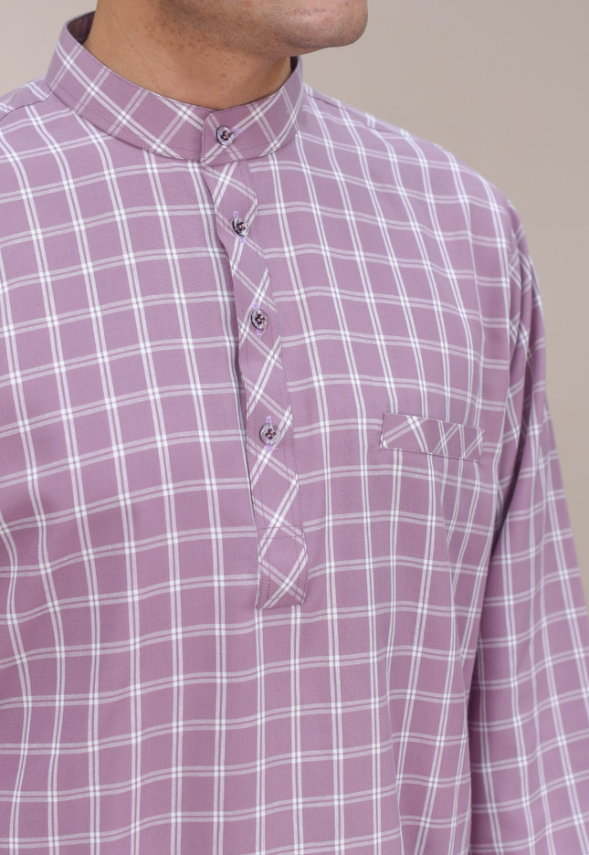 Faraza Zahra Kurta - Bahaman in Dusty Pink