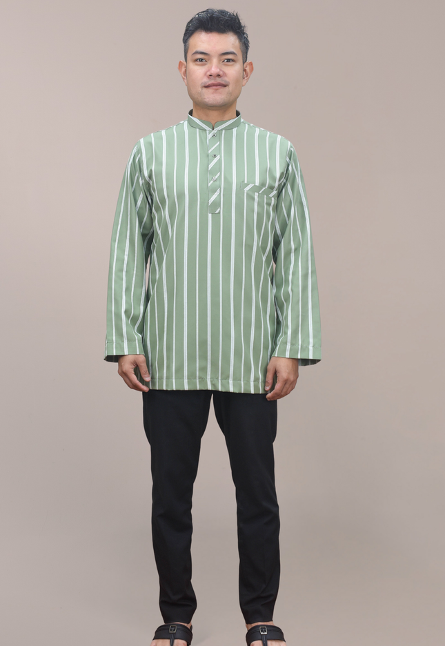 Faraza Zahra Kurta - Safwan in Moss Green