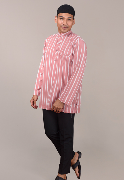 Faraza Zahra Kurta - Safwan in Dusty Pink