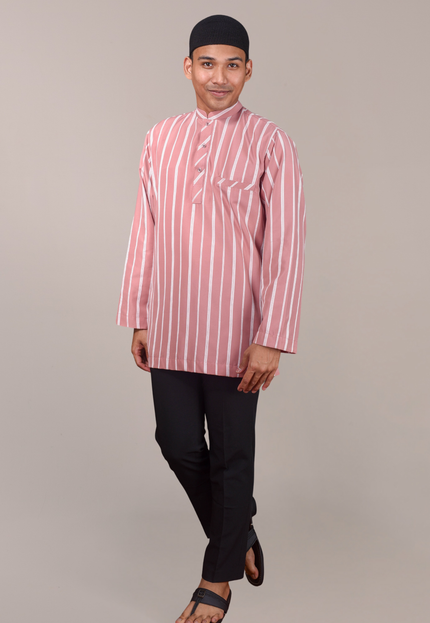 Faraza Zahra Kurta - Safwan in Dusty Pink
