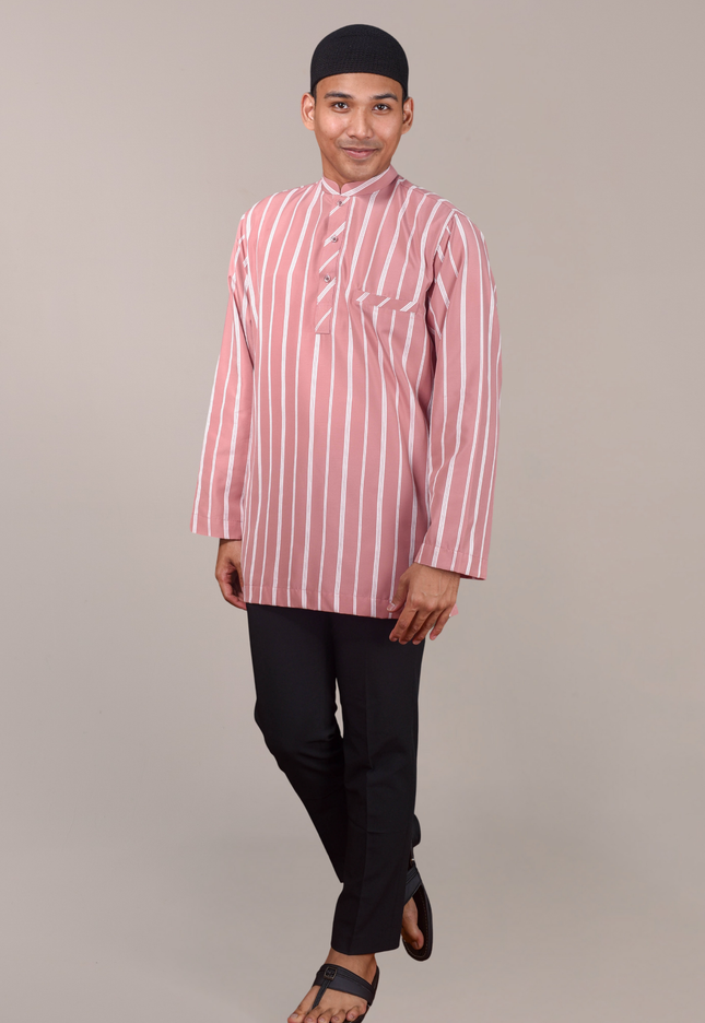 Faraza Zahra Kurta - Safwan in Dusty Pink