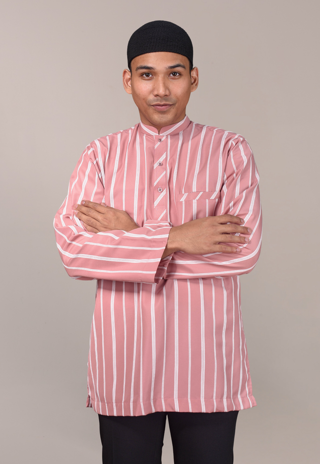 Faraza Zahra Kurta - Safwan in Dusty Pink