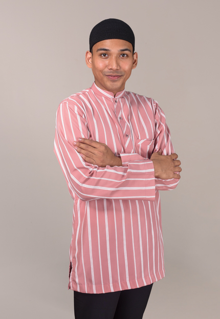 Faraza Zahra Kurta - Safwan in Dusty Pink