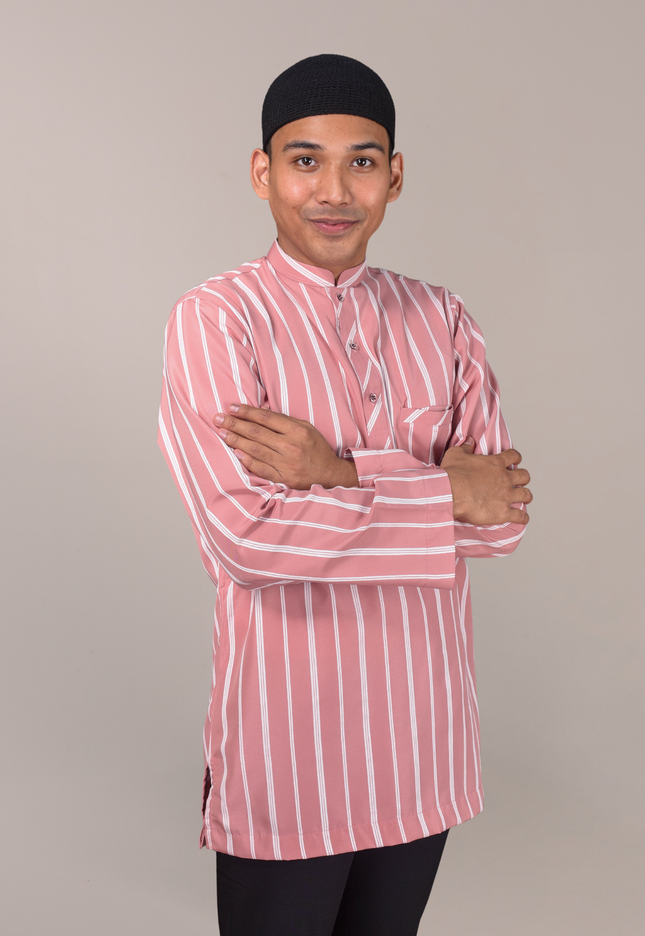Faraza Zahra Kurta - Safwan in Dusty Pink
