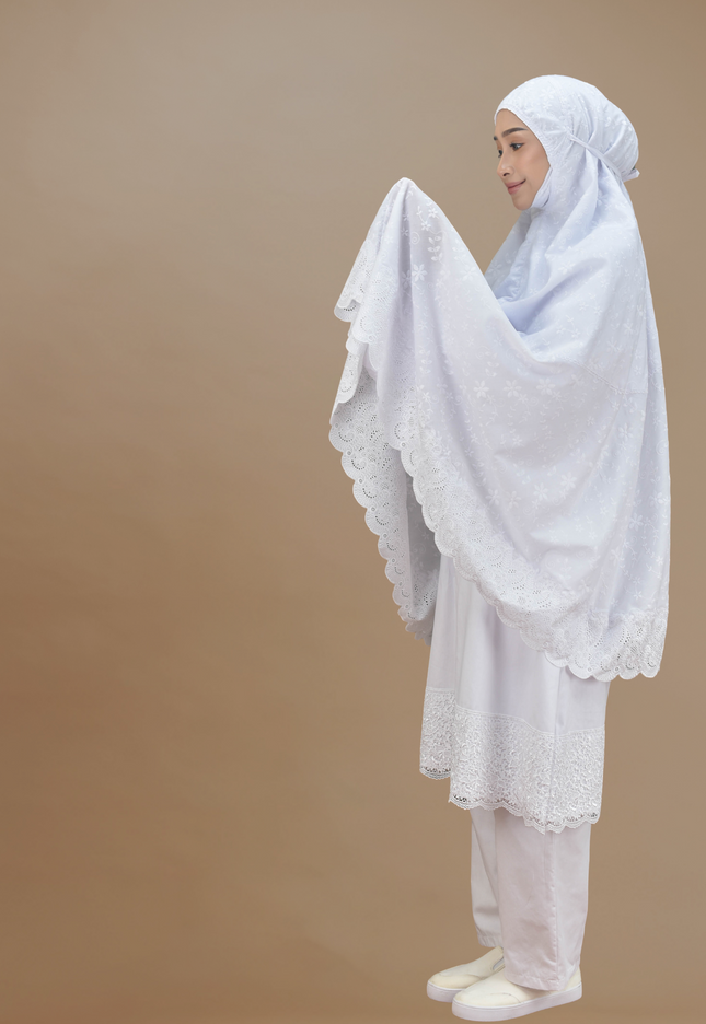 Faraza Zahra Mini Telekung Fitri Sulam Penuh -  Sejuk, Labuh dan Selesa