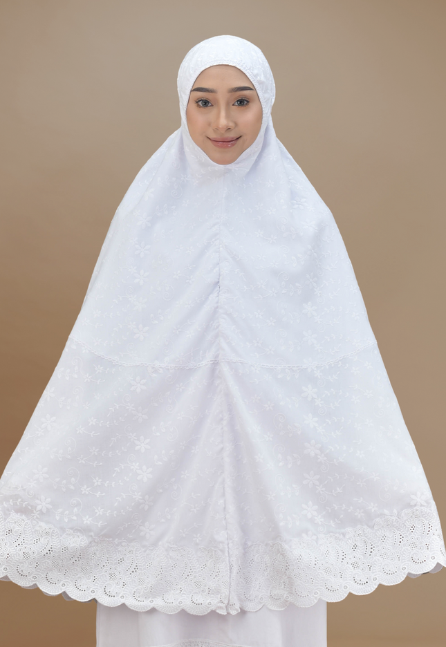Faraza Zahra Mini Telekung Fitri Sulam Penuh -  Sejuk, Labuh dan Selesa