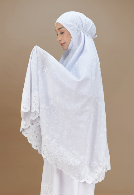 Faraza Zahra Mini Telekung Fitri Sulam Penuh -  Sejuk, Labuh dan Selesa