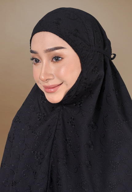 Faraza Zahra Mini Telekung Fitri Sulam Penuh -  Sejuk, Labuh dan Selesa