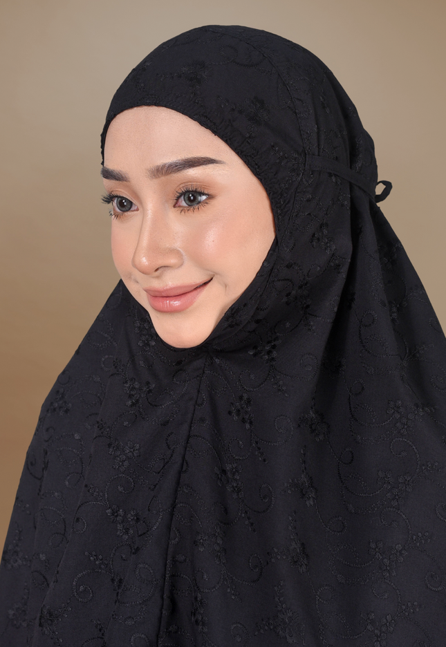 Faraza Zahra Mini Telekung Fitri Sulam Penuh -  Sejuk, Labuh dan Selesa