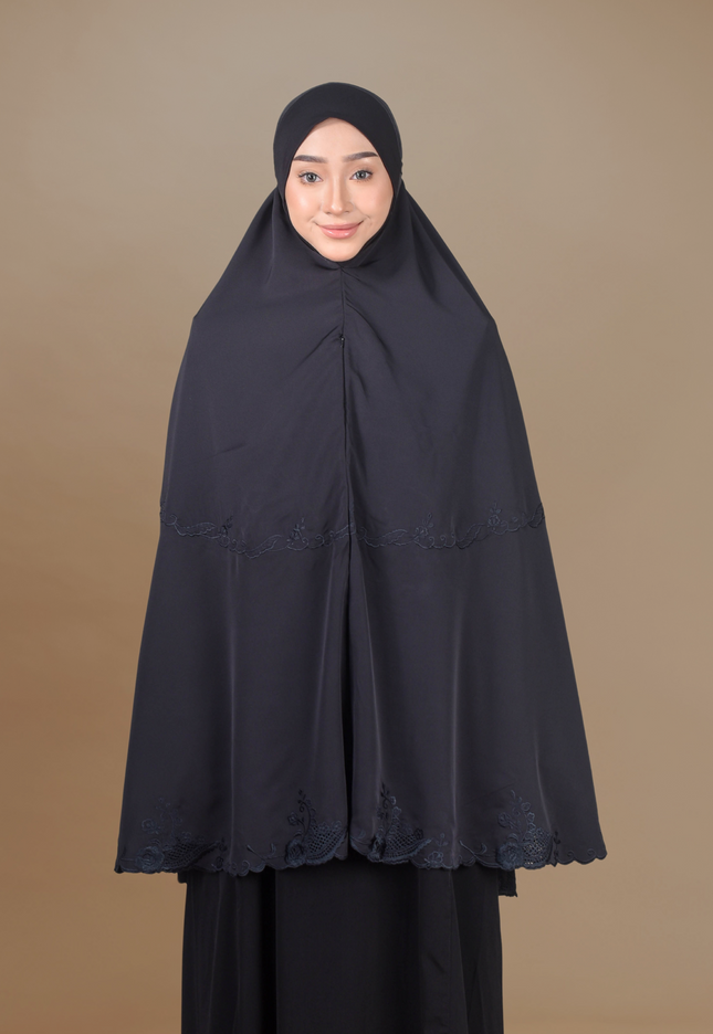 Faraza Zahra Mini Telekung Rosella in Black(Hitam)