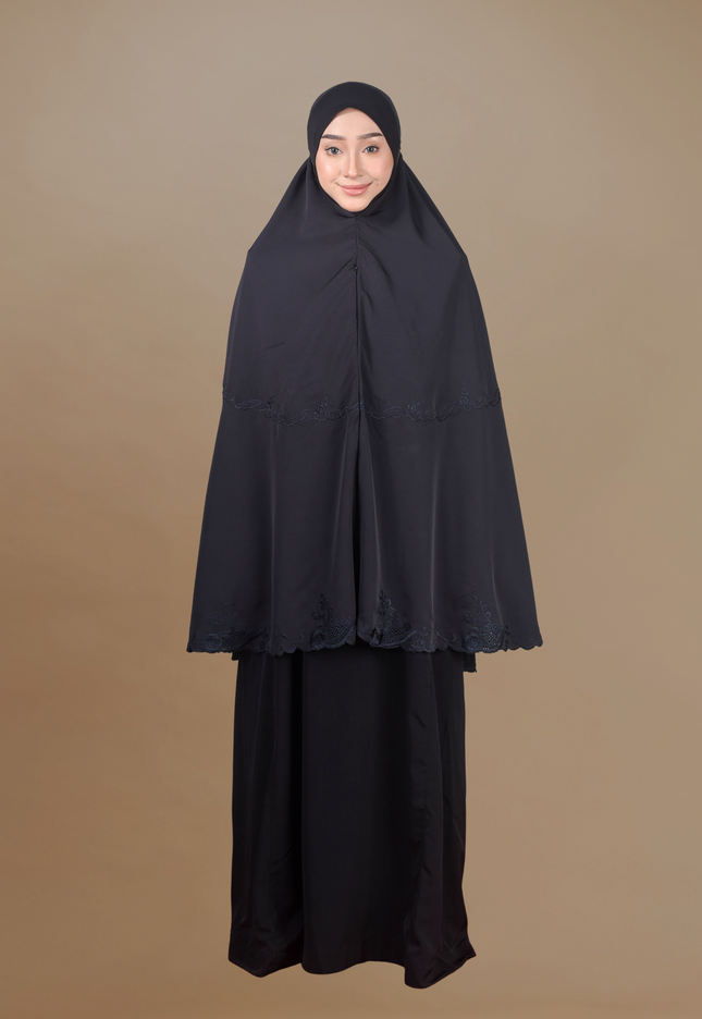 Faraza Zahra Mini Telekung Rosella in Black(Hitam)
