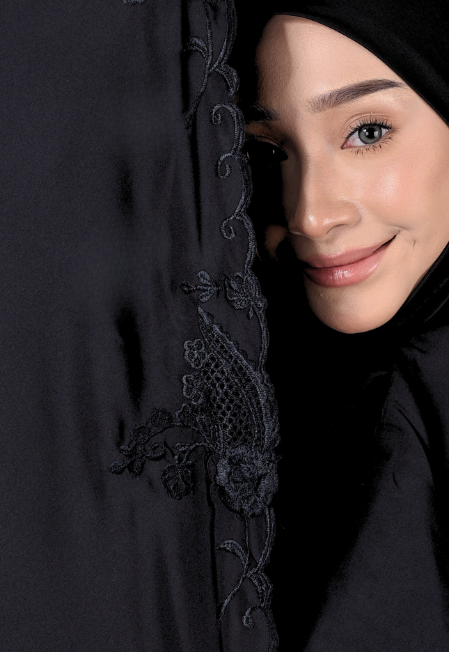 Faraza Zahra Mini Telekung Rosella in Black(Hitam)