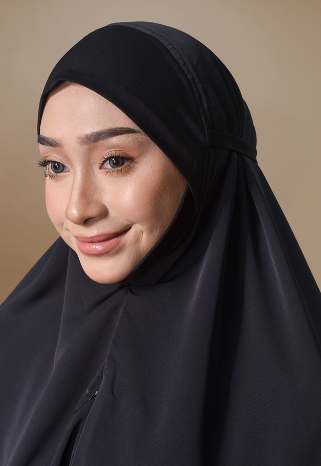 Faraza Zahra Mini Telekung Rosella in Black(Hitam)