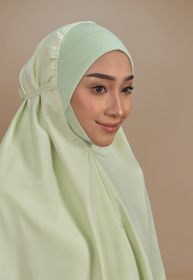 Faraza Zahra Mini Telekung Rosella in Green Apple