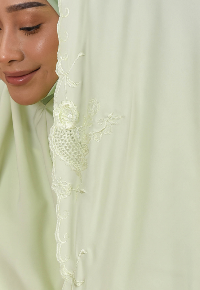 Faraza Zahra Mini Telekung Rosella in Green Apple