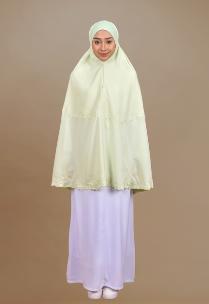 Faraza Zahra Mini Telekung Rosella in Green Apple